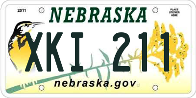 NE license plate XKI211