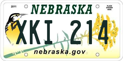 NE license plate XKI214