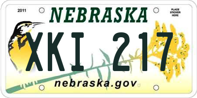 NE license plate XKI217