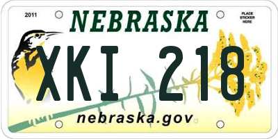NE license plate XKI218