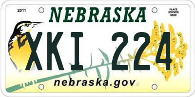NE license plate XKI224