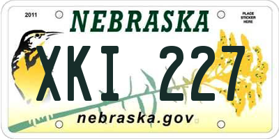NE license plate XKI227