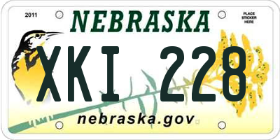 NE license plate XKI228