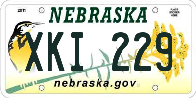 NE license plate XKI229