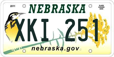 NE license plate XKI251