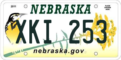 NE license plate XKI253