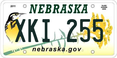 NE license plate XKI255