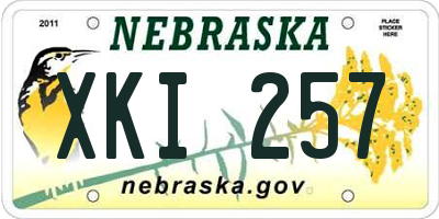 NE license plate XKI257