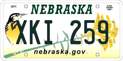 NE license plate XKI259