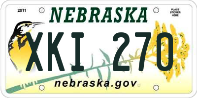 NE license plate XKI270