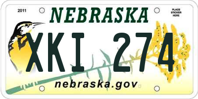 NE license plate XKI274