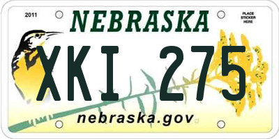 NE license plate XKI275