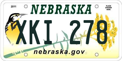 NE license plate XKI278