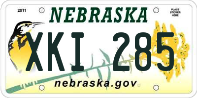 NE license plate XKI285