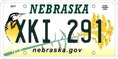 NE license plate XKI291