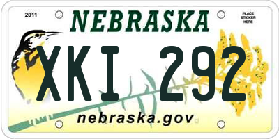 NE license plate XKI292