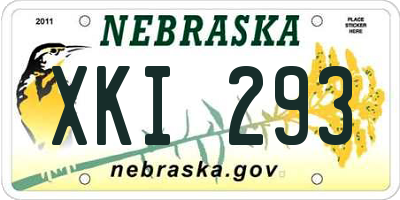 NE license plate XKI293