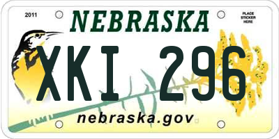 NE license plate XKI296