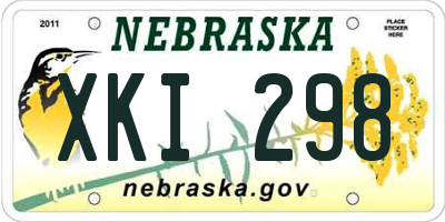 NE license plate XKI298