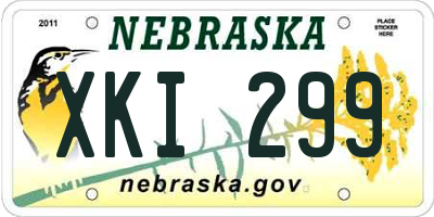 NE license plate XKI299