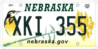 NE license plate XKI355