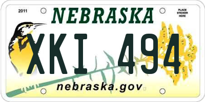 NE license plate XKI494