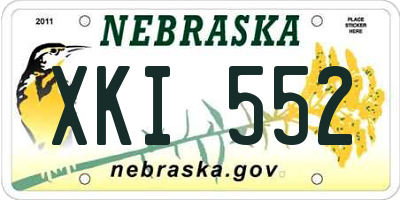 NE license plate XKI552