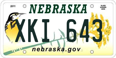 NE license plate XKI643