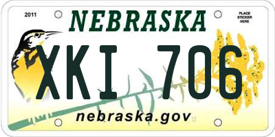 NE license plate XKI706