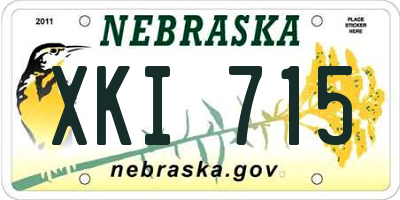 NE license plate XKI715