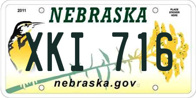 NE license plate XKI716