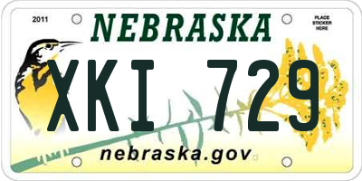 NE license plate XKI729