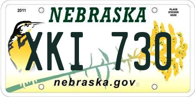 NE license plate XKI730