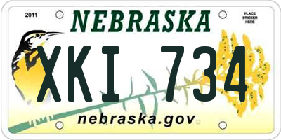 NE license plate XKI734