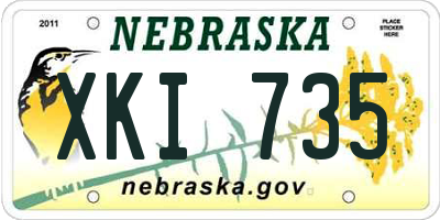 NE license plate XKI735