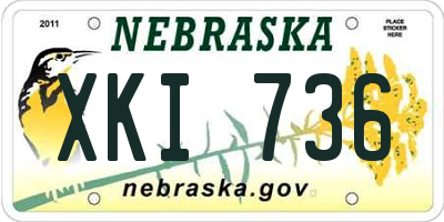 NE license plate XKI736