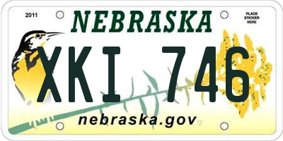 NE license plate XKI746