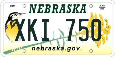 NE license plate XKI750