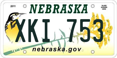 NE license plate XKI753