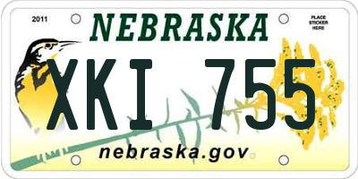 NE license plate XKI755
