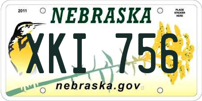 NE license plate XKI756