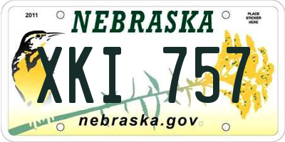 NE license plate XKI757