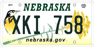 NE license plate XKI758