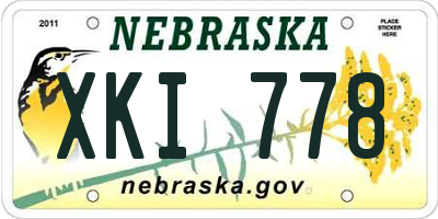 NE license plate XKI778