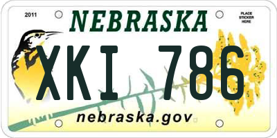 NE license plate XKI786