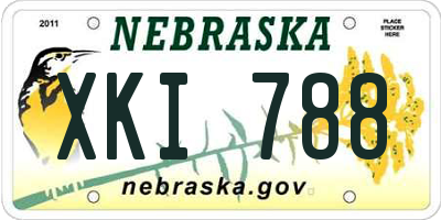 NE license plate XKI788