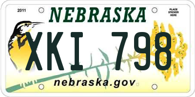 NE license plate XKI798