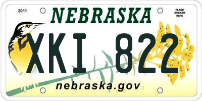 NE license plate XKI822