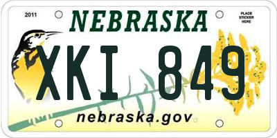 NE license plate XKI849