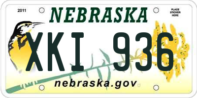 NE license plate XKI936